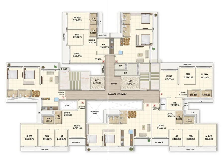 3rd to 17th Floor Plan