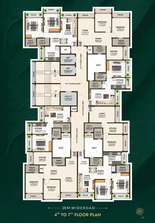4th To 7th Floor Plan