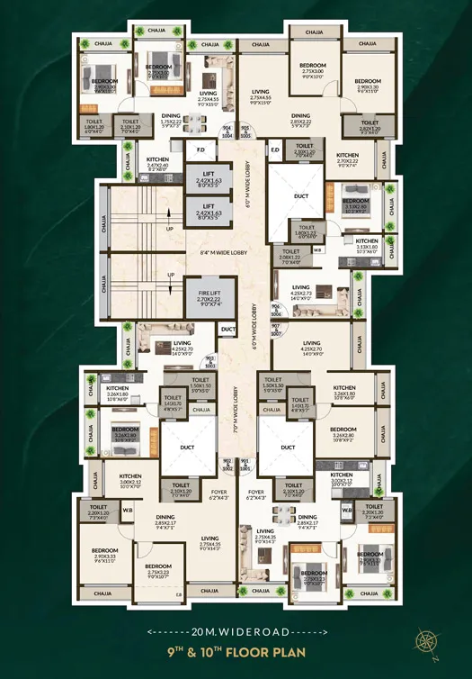 9th & 10th Floor Plan
