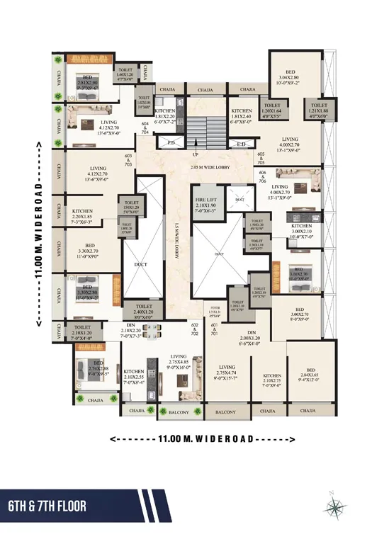 6th & 7th Floor Plan